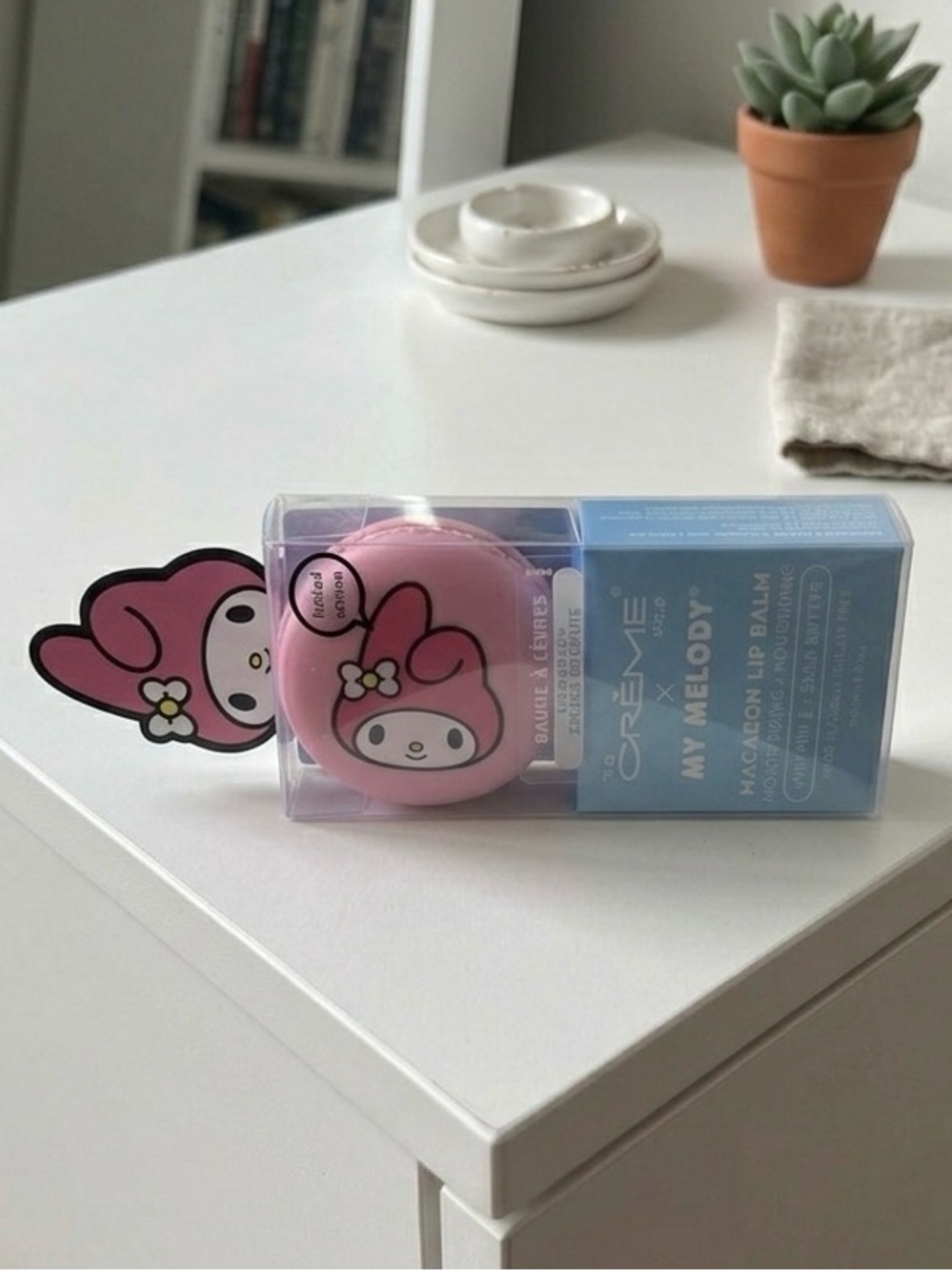 The Crème Shop x Sanrio My Melody Macaron Lip Balm NEW Sealed Holiday Edition